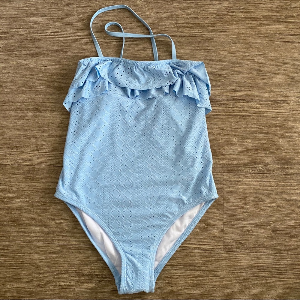 Copper Key Eyelet Ruffle Popover Swimwear